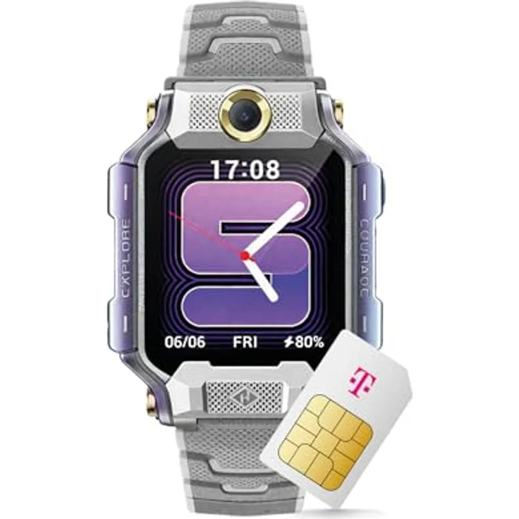 Deutsche Telekom imoo Kids Watch X10, Smartwatch für Kinder mit GPS & Telefonfunktion, wasserdicht, lange Akkulaufzeit, Eltern-App, grau – Bild 1