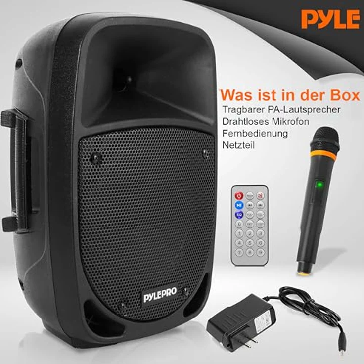 Pyle PSBT85A, Tragbare Karaoke Maschine mit 800 Watt, 20 cm Subwoofer und Bluetooth, schwarz – Bild 7