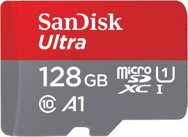SanDisk Ultra 128 GB microSDXC Speicherkarte UHS-I Class 10 140 MB/s mit Adapter