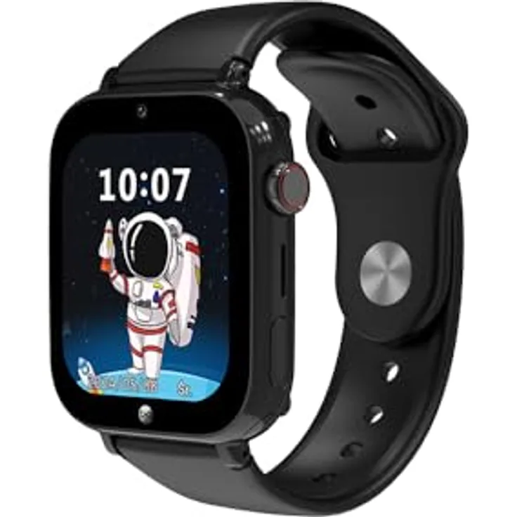 FOREVER Kids Look Me! 3 KW-520 Schwarz - Smartwatch mit SIM Karte - 1,85” Display - GPS/LBS/Wi-Fi Standort - SOS Funktion - Anrufe & Video - IP65 Wasserdicht Kinder