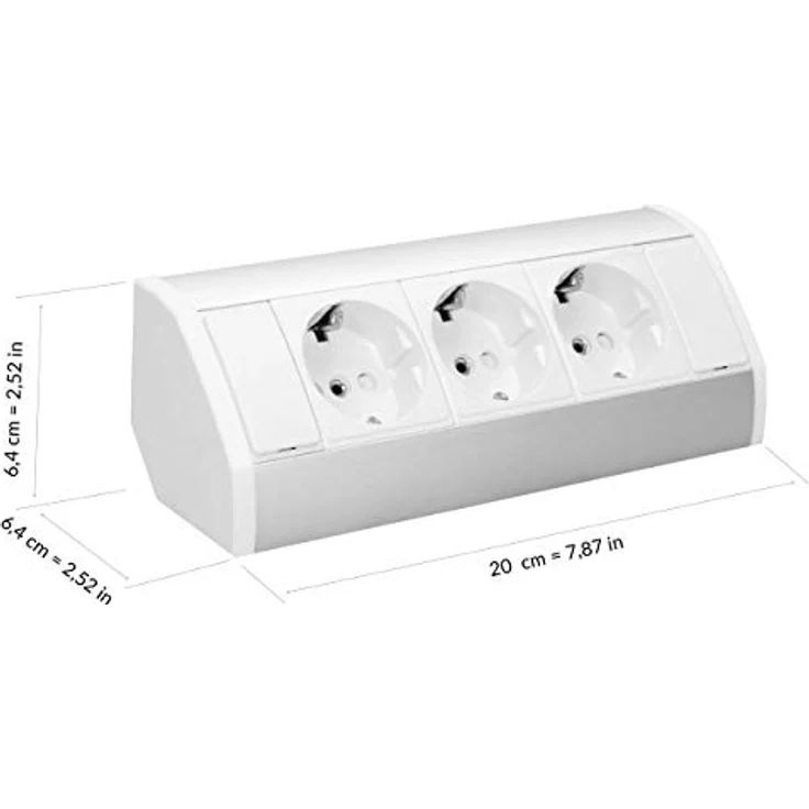 Orno Möbelsteckdose 3x2P + Z, Schuko Steckdosenleiste in Weiss und Silber, 0.60 m Länge, ideal für Smart Home – Bild 6