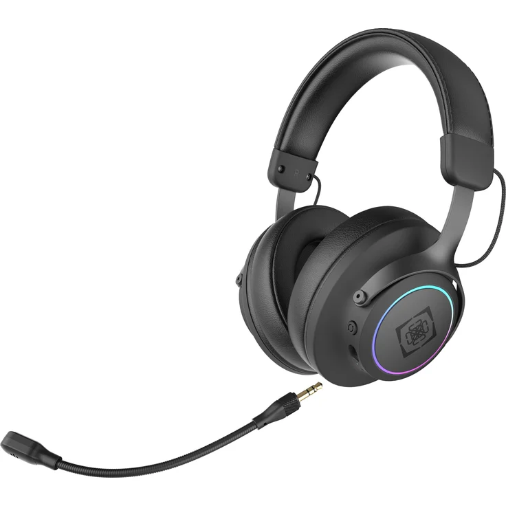 Deltaco Comfort, Gaming Headset (kabellos & kabelgebunden) mit 7.1 Surround-Sound und RGB-Beleuchtung, Schwarz