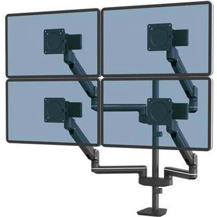 Fellowes Tallo Modular™ Monitorarm 4FMS, ergonomischer Tischhalter für 4 Monitore bis 40", Schwarz