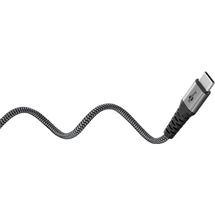Goobay USB-C-Textilkabel 60 W Power Delivery, 1,5 m, schwarz-grau, Y-Verzweigung für gleichzeitiges Laden und Datenübertragung – Bild 7