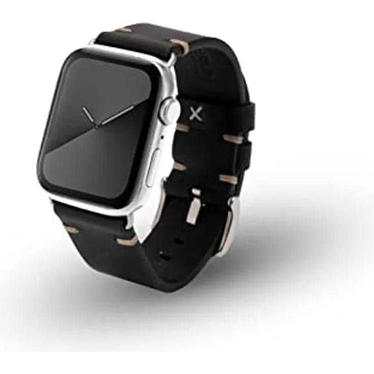 JT Berlin Watchband Alex II Vintage Armband, Edelstahl Armband für Apple Watch 42 mm, 44 mm, 45 mm, 46 mm in Schwarz, geeignet für Watch Series 1 und 2