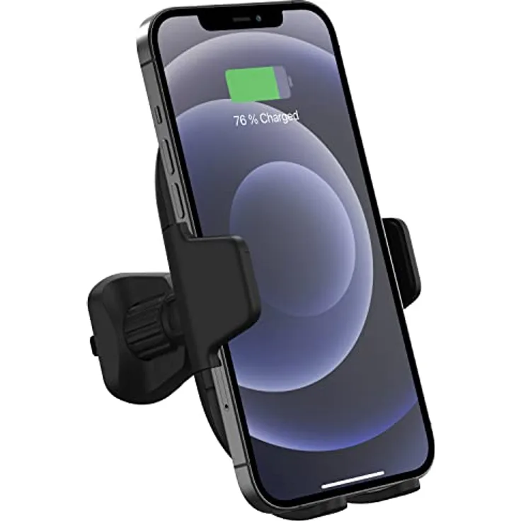 ANSMANN Kabelloses Autoladegerät WCC15 - Induktionsladegerät mit Schnellladefunktion - Autohalterung in Lüftungsschlitzen, schwarz
