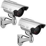 TronicXL 2 Stück Kameraattrappe mit Solar Panel I Kamera Attrappe Dummy unecht Fake Outdoor Überwachungskamera mit Objektiv und Blink LED für Innen- und Außenbereich