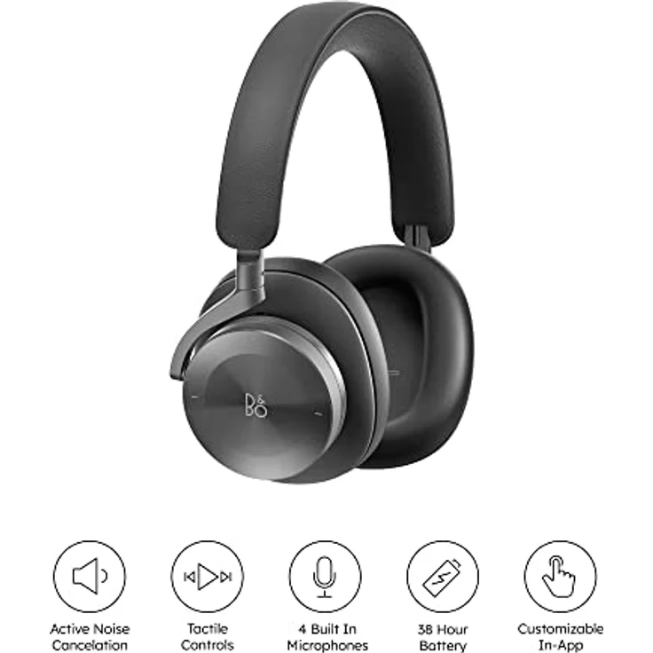 Bang & Olufsen Beoplay H95 - Kabelloser Bluetooth Over-Ear Kopfhörer mit Active Noise Cancellation und 4 Mikrofone, Akkulaufzeit bis zu 50 Stunden, Kopfhörer + USB-C Kabel, Alu-Tasche - Schwarz Anthra – Bild 2