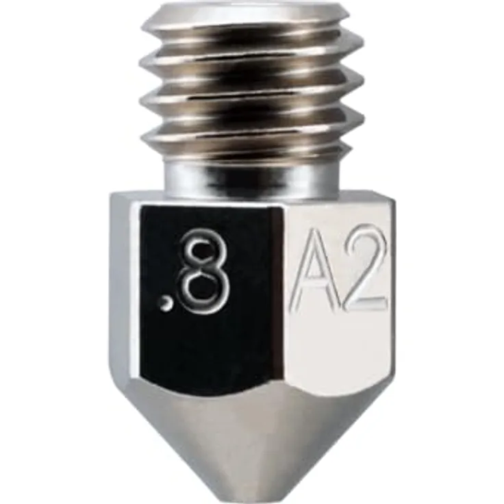 Micro-Swiss Plated A2 Hardened Steel Nozzle für MK8 Hotend M2585-08, langlebige Düse für abrasive Filamente