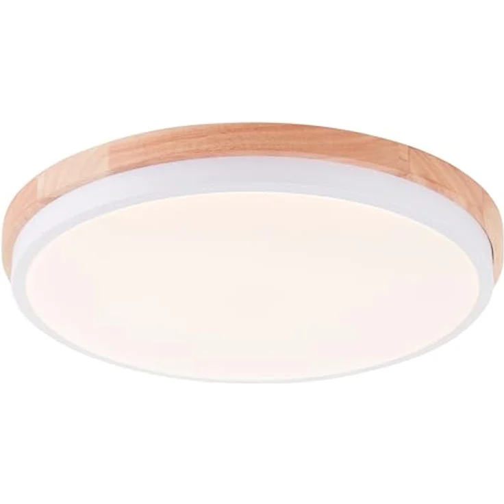 Brilliant LED Deckenleuchte, Ø35cm, 24W LED, 2400 Lumen, 3000K warmweiß, echtes Holz, 3-Stufen-Dimmer mit Memory-Funktion, energiesparend – Bild 5