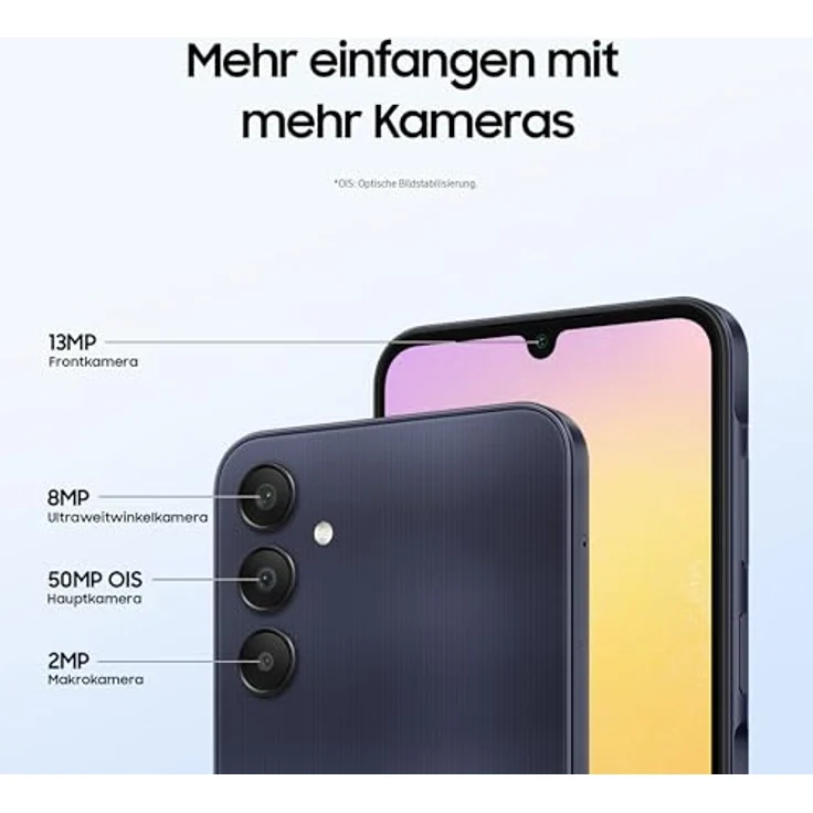 Samsung Galaxy A25 5G Smartphone, Simlockfrei ohne Vertrag, 128 GB, Blue Black – Bild 5