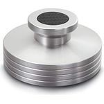 Dynavox Plattenspieler-Stabilizer PST330, Auflagegewicht für Plattenspieler aus Aluminium, Gewicht 330 g, mit Carbonauflagefläche und Inlay, Silber