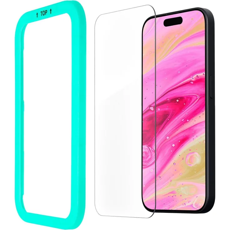 Laut PRIME GLASS Displayschutzfolie für iPhone 16 Pro, 9H Kratzfestigkeit, bruchsicher, hüllenfreundlich, transparent