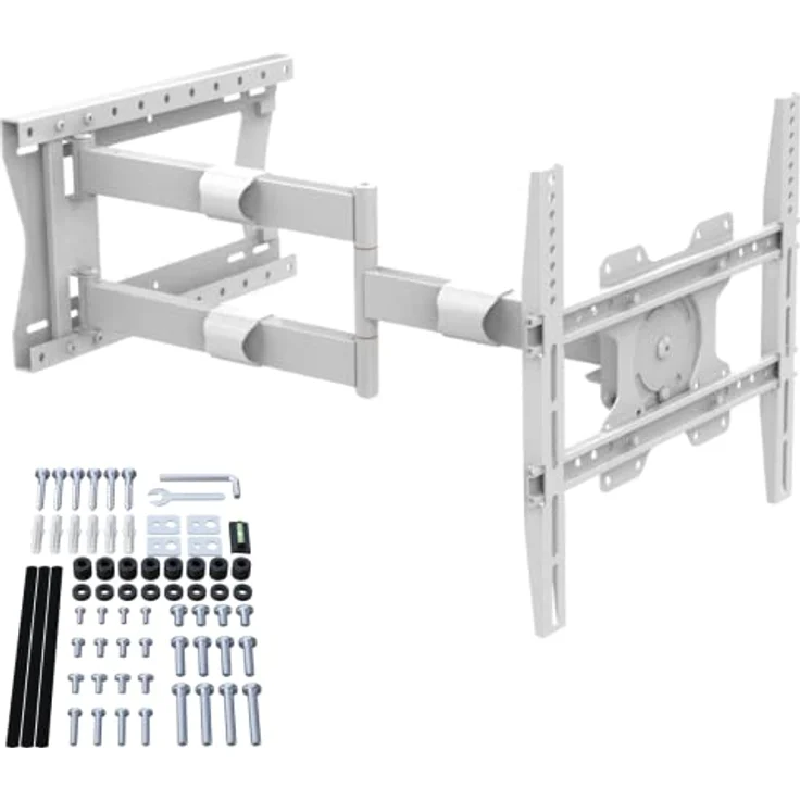 XTRARM TiTon Flex 80 cm, TV Wandhalterung drehen, rotieren, neigen, weiß, 60kg, VESA max.400x400mm – Bild 1