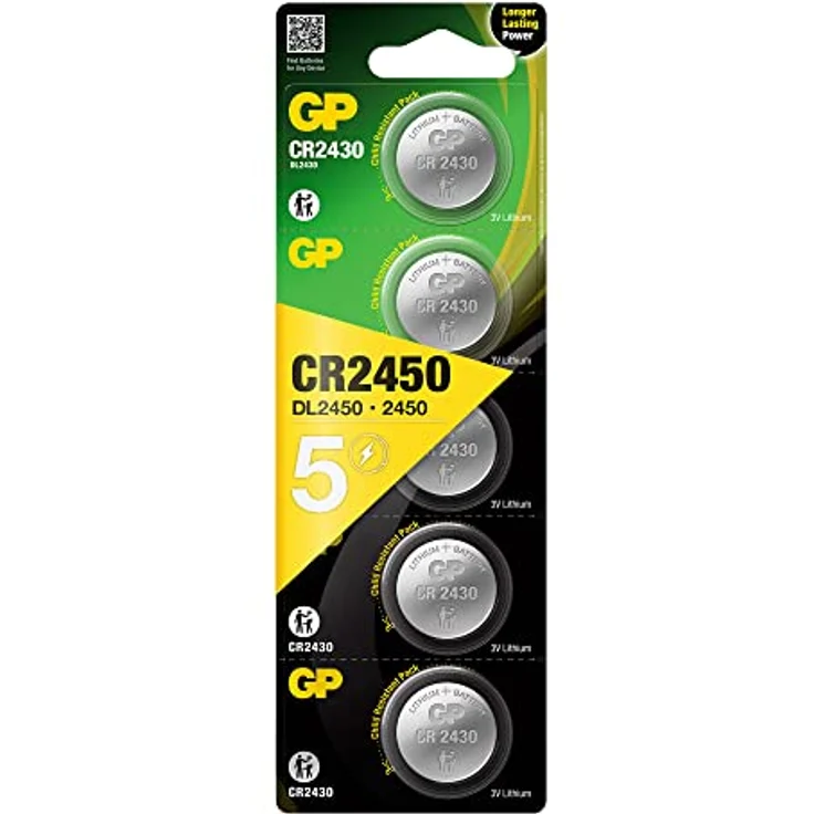 GP Batterie CR2450 Lithium Knopfzellen (5 Stück) – Bild 2