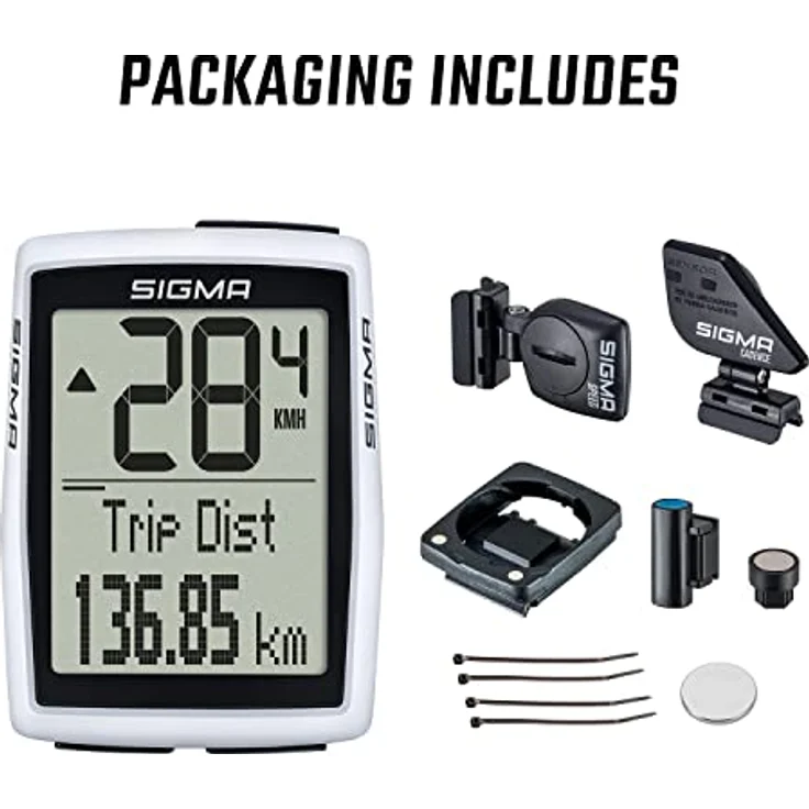 Sigma Sport BC 12.0 WL CAD - kabellos mit Trittfrequenzsender weiß – Bild 2