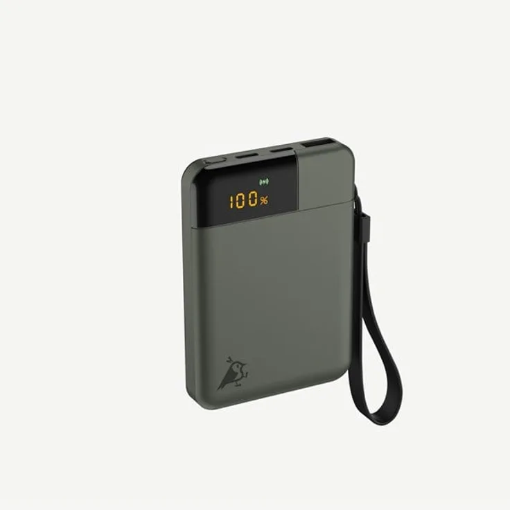 Aqiila Powerbird B5, Powerbank mit 5000 mAh und 12W Schnellladefunktion, kompakte Größe für drei Geräte