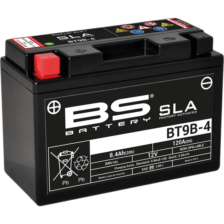 BS Battery BT9B-4, Wartungsfreie SLA Batterie, 12V, 8,4Ah, werkseitig aktiviert, auslaufsicher, hohe Lebensdauer