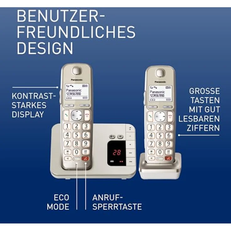 Panasonic KX-TGE262GN Duo champagner – Bild 2