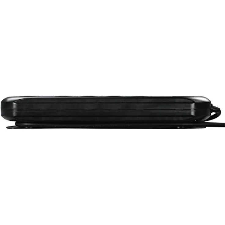 Hama Steckdosenleiste 10-fach (Überspannungsschutz, zwei Schalter zur Gruppenschaltung, Kindersicherung, Ösen zur Wandmontage, Kabelorganizer, 45° gedreht, max. 3500 W, 2 m Kabel) schwarz – Bild 5