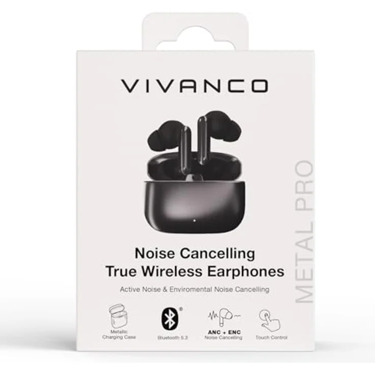 VIVANCO Bluetooth® Metal Pair Pro TWS Noise Cancelling In-Ear Kopfhörer, Bluetooth Metal Pair Pro Noise Cancelling True Wireless Earphones – Bild 6