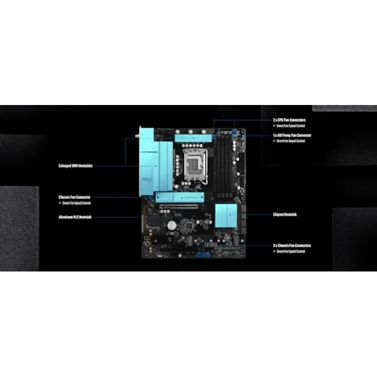ASRock B860 Rock WiFi 7 ATX Motherboard, Unterstützung für Intel Core Ultra Prozessoren (LGA1851), DDR5 8666+ (OC), PCIe 5.0, integriertes WiFi 7 und 2.5G LAN – Bild 4