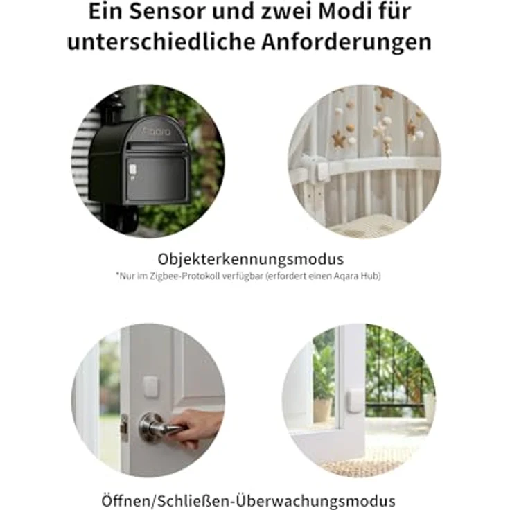 Aqara P100 Multisensor Weiß, Tür-/Fenster-Vibrationssensor mit Thread & Zigbee, 2-in-1 Sensor für object-Überwachung und präzise Zustandsüberprüfung – Bild 2