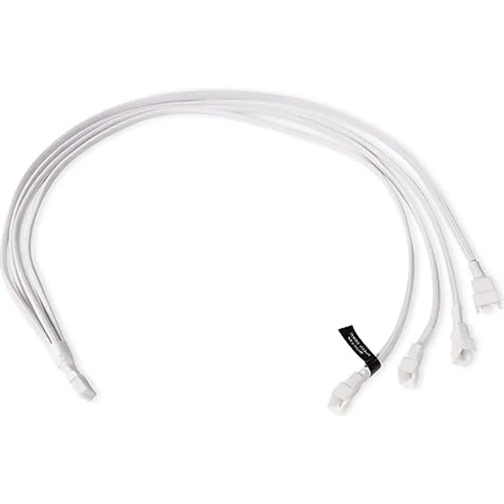 Alphacool 18730 Y-Splitter 4-Pin auf 4x 4-Pin PWM 60cm weiß Modding Kabel gesleevt