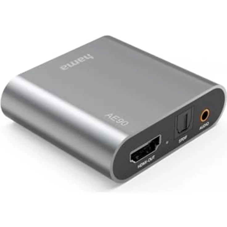 Hama "AE90" HDMI-Audio Extractor, 4K HDMI zu Audio mit Toslink und 3,5mm Klinke, silber – Bild 3