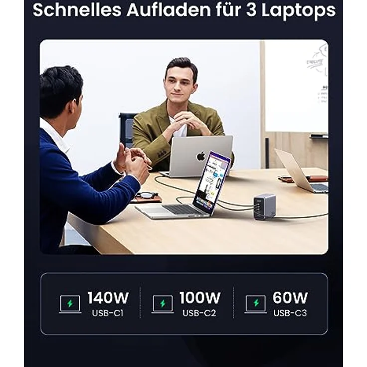 UGREEN Nexode USB C Ladegerät 300W PD 3.1 USB C Netzteil 5-Port GaN Charger 5-in-1 Ladestation kompatibel mit MacBook Pro 2021 16", MacBook Air, Surface Book, iPhone 15 Pro Max, 15 Pro, 14, Rog Ally – Bild 4
