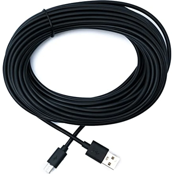 System-S USB 2.0 Kabel 10 m Micro B Stecker zu Typ A Stecker Ladekabel 10 m Schwarz – Bild 2