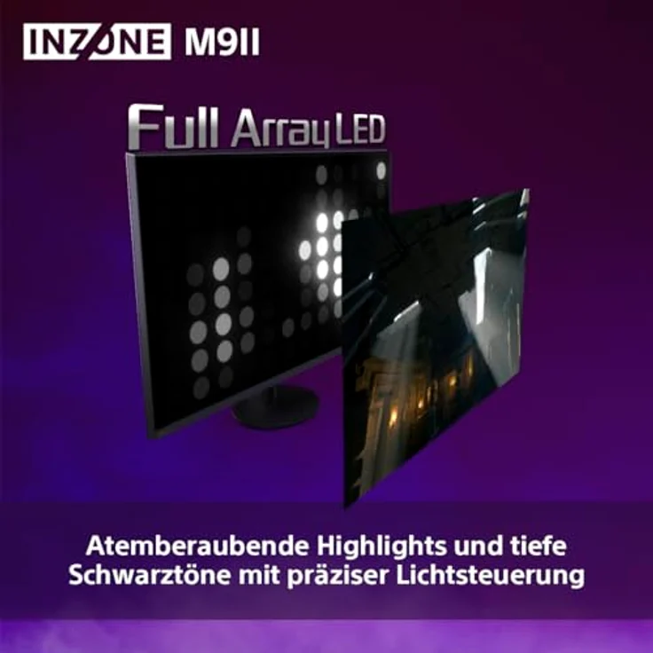 Sony INZONE M9II 27" 4K Ultra HD PC Gaming Monitor: 2160p Auflösung - 160Hz Bildwiederholfrequenz - 1ms GTG - DCI-P3 95% Spektrum - Full Array LED - G-Sync - Adaptive Sync - VRR, Schwarz – Bild 3