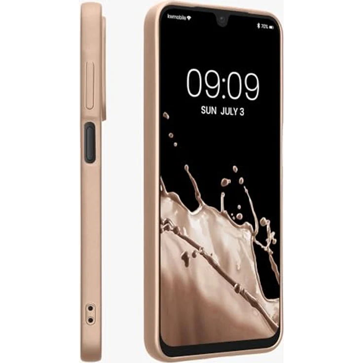 kwmobile Case für Samsung Galaxy A26 5G, silikon Schutzhülle metallic schimmernd in Gold, rutschfest und reißfest – Bild 4