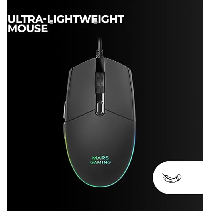 Mars Gaming MCP-RGB3, Gaming-Set mit RGB-Tastatur, RGB-Maus 3200 DPI, Over-Ear-Headset, XXL-Mousepad, Schwarz, Portugiesische Sprache – Bild 5