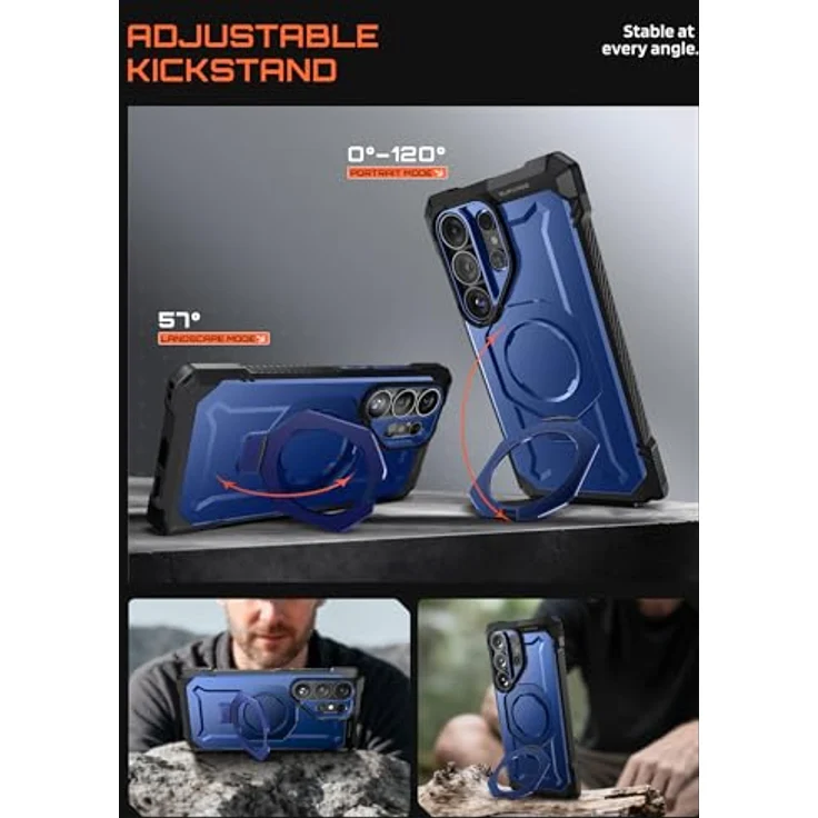 SUPCASE Unicorn Beetle Grip für Samsung Galaxy S26 Ultra, Hülle mit Ringhalter, kompatibel mit MagSafe, magnetisch, slim, Cobalt – Bild 4