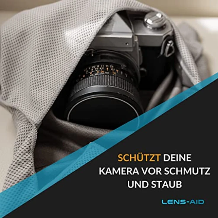 LENS-AID Einschlagtuch für Kamera, Objektiv usw., Kameratasche BZW. Beutel als Schutz für DSLR, Digitalkamera, Einschlagtasche – Bild 2