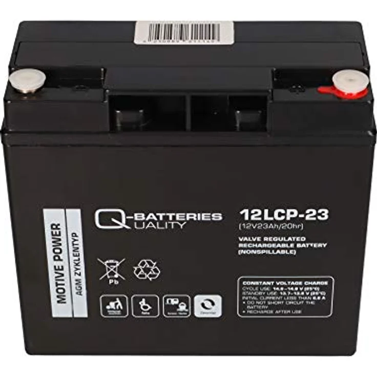 WSB 6-DZM-20/6DZM-18 Bleiakku 12V - 23Ah AGM Zyklentyp QB, wartungsfrei, hohe Lebensdauer, ideal für Medizintechnik und Elektroboote – Bild 3