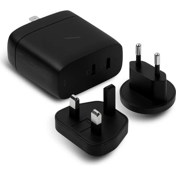 Native Union Fast GaN Charger PD 67W, USB Ladegerät mit 2 x USB-C Anschlüssen, Schwarz