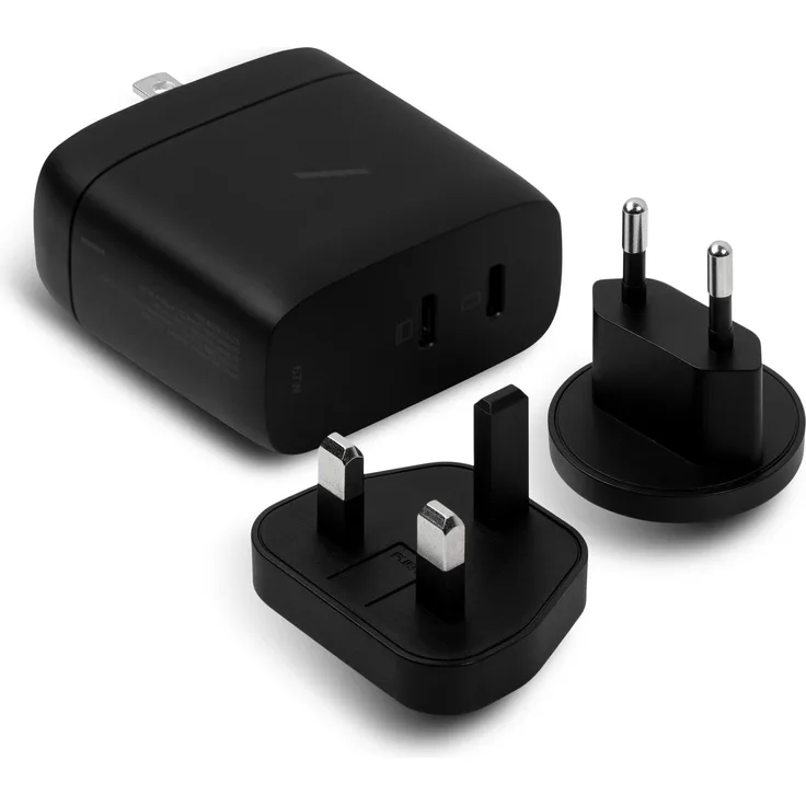Native Union Fast GaN Charger PD 67W, USB Ladegerät mit 2 x USB-C Anschlüssen, Schwarz