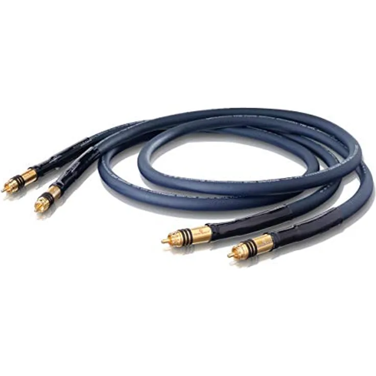 OEHLBACH XXL Series 1/100 - High-End Stereo Audio-Cinchkabel Set - Made in Germany- Mehrfach Schirmung, HPOCC Kupfer - 2 x 1m - blau