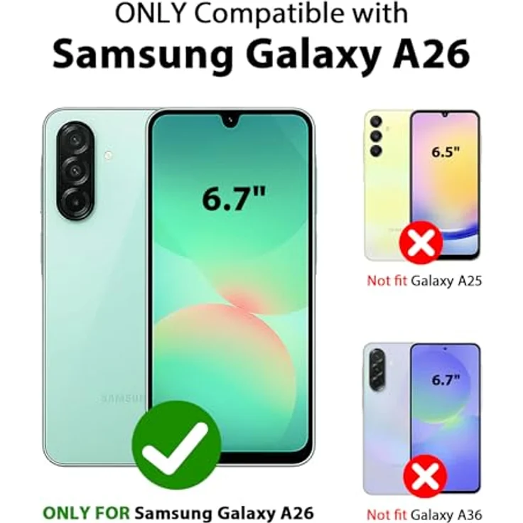LeYi Handyhülle für Samsung Galaxy A26 5G, TPU Silikon mit Cute Herz Muster und Schutzfolie, lila, stoßfest und kratzfest mit Kameraschutz – Bild 2