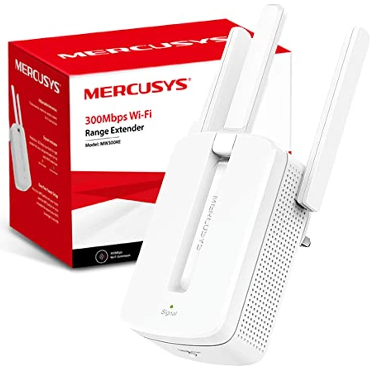 TP-Link Wireless Repeater WiFi Extender und Access Point, Geschwindigkeit Single Band 300 Mbps, DREI Externe Antennen mit MIMO-Technologie, Verbessern Sie Ihre WLAN-Abdeckung, Mercusys MW300RE – Bild 1