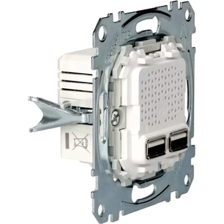 Merten EL ME 43660100, USB-Ladegerät-Einsatz 2-fach, Unterputz Netzteil mit 2100 mA, grau – Bild 4