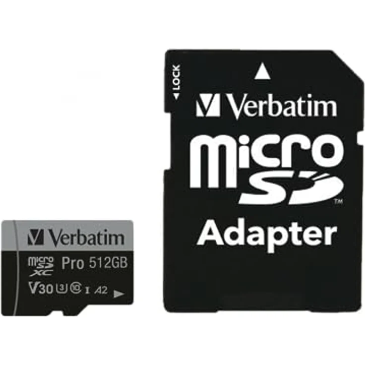Verbatim Pro U3 512GB microSDXC Speicherkarte, schwarz, Class 10, UHS-I (U3) – Bild 2