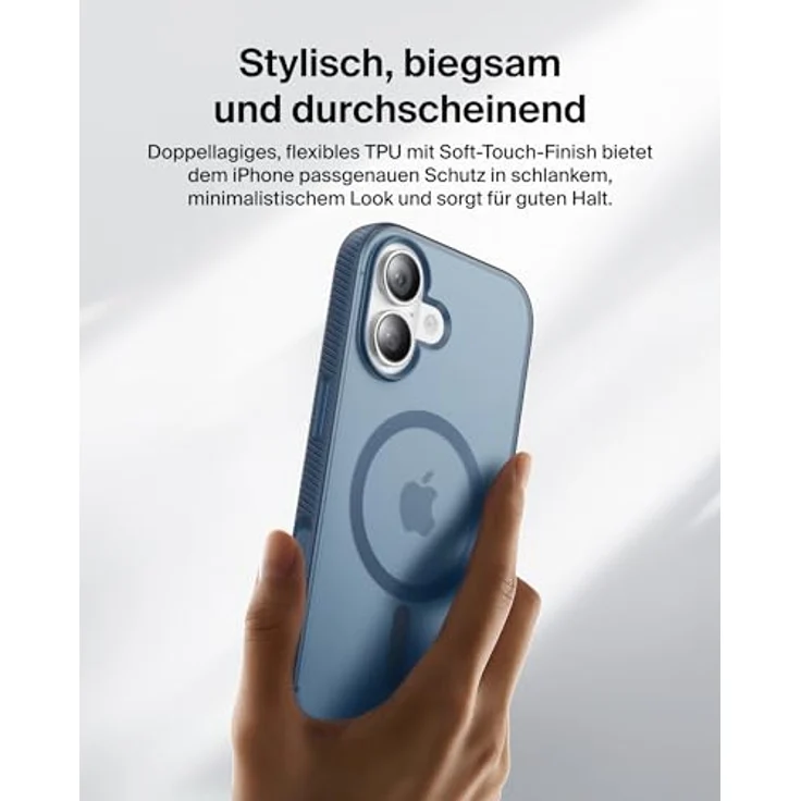 Belkin Grip Magn. Schutzhülle für iPhone 17, dunkelblau, Stossschutz bis 2m, strukturierte Oberfläche, integrierte Kamerasteuerung – Bild 7