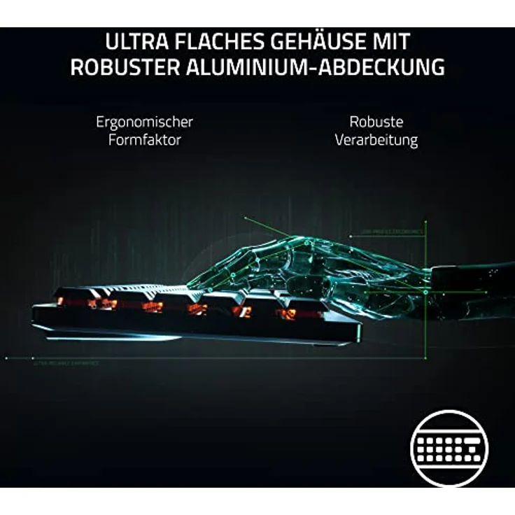 Razer DeathStalker V2 Pro Tenkeyless (Red Switch) - Kabellose Optische Low-Profile-Gaming-Tastatur (Lineare Optische Switches, HyperSpeed Wireless, Bluetooth 5.0) QWERTZ DE-Layout | Schwarz – Bild 5