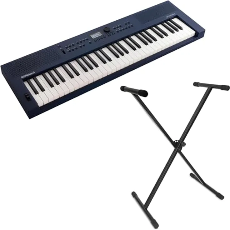 Roland GO:Keys 3, Musik Creation Keyboard in Midnight Blue mit 61 Tasten, ZEN-Core Soundengine und Bluetooth 5.0, inkl. Keyboardständer