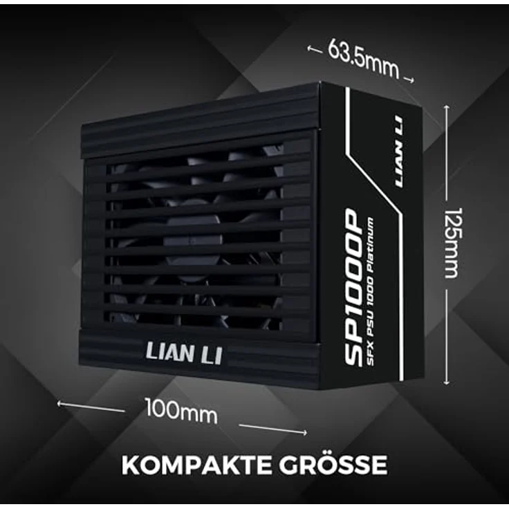 Lian Li SP Series Platinum SFX Netzteil, 1.000 Watt, 80 PLUS Platinum, vollmodular, PCIe 5.1, ATX 3.1, schwarz – Bild 3