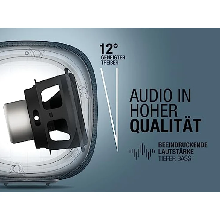 Fresh 'n Rebel Bold L2, kabelloser Bluetooth-Lautsprecher, IPX7 wasserdichter Lautsprecher mit klarem Sound, tiefen Bässen und kräftiger Lautstärke, Party-Modus, 22 Stunden Spielzeit (Dive Blue) – Bild 3
