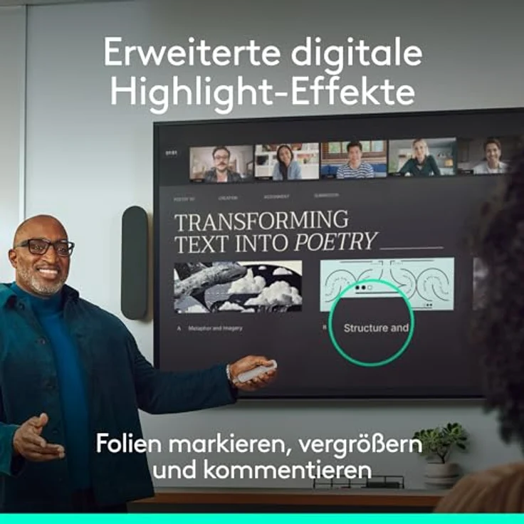 LOGITECH Spotlight 2 Presenter, fortschrittliches Präsentationsgerät mit haptischem Feedback, digitale Highlight-Funktionen, Farbe Sand – Bild 4